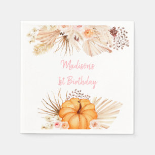 Little Pumpkin Boho Floral Geburtstag Serviette