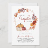 Little Pumpkin Boho Gender Neutral Baby Shower Einladung (Vorderseite)