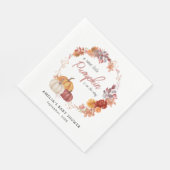 Little Pumpkin Boho Gender Neutral Baby Shower Serviette (Ecke)