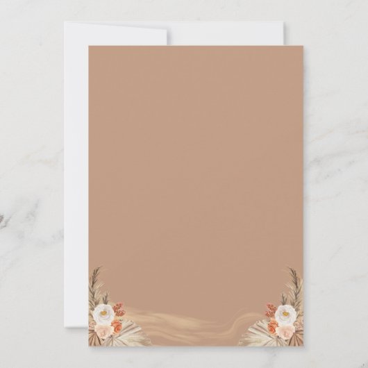 Little Pumpkin Boho Pampas Grass Fall Baby Dusche Einladung (Rückseite)