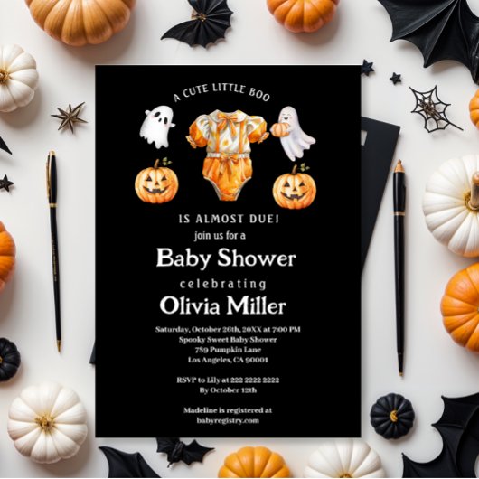 Little Pumpkin Boo - Halloween Baby Dusche Einladung