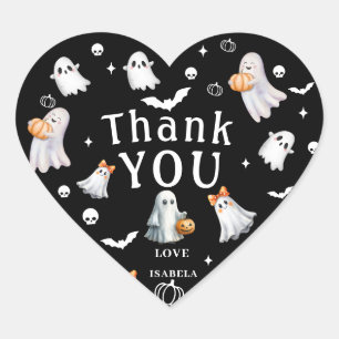Little Pumpkin Boo – Halloween-Baby-Party Herz-Aufkleber