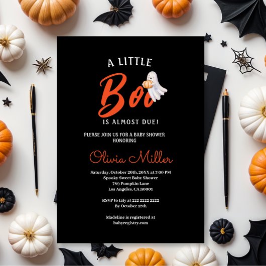 Little Pumpkin Boo – Halloween Baby Shower  Einladung