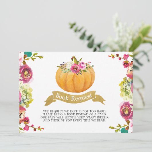 Little Pumpkin Book Request Einladung (Stehend Vorderseite)