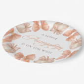 Little Pumpkin Bow Baby Showpaper Teller (Schrägansicht)