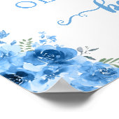 Little Pumpkin Bow Blue Baby Dusche Willkommen Poster (Ecke)