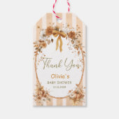 Little Pumpkin Bow Floral Baby Dusche Vielen Dank Geschenkanhänger (Vorderseite)