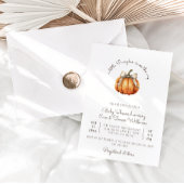 Little Pumpkin Bow Minimal Neutral Baby Dusche Einladung