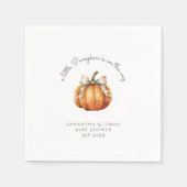 Little Pumpkin Bow Minimal Neutral Baby Dusche Serviette (Vorderseite)