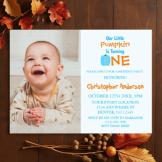 Little Pumpkin Boy 1. Geburtstag Einladung