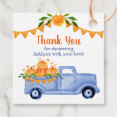 Little Pumpkin Boy Baby Dusche Danke Geschenkanhänger (Rückseite)