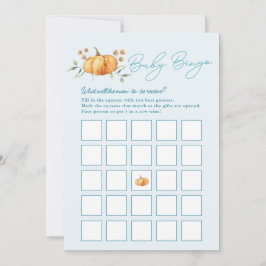 Little Pumpkin Boy Baby Shower Bingo Card Einladung