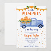 Little Pumpkin Boy Baby Shower Einladung (Vorne/Hinten)