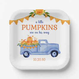 Little Pumpkin Boy Baby Shower Pappteller