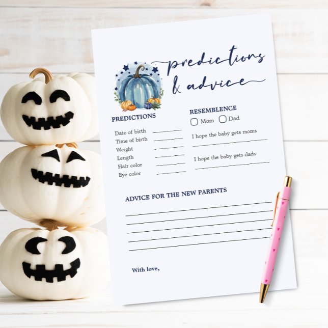 Little Pumpkin Boy Baby Shower Predictions Game (Von Creator hochgeladen)