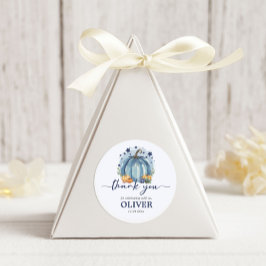 Little Pumpkin Boy Blue Baby Dusche Danke Runder Aufkleber