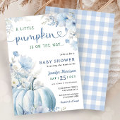 Little Pumpkin Boy Blue Fall Baby Dusche Einladung