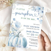 Little Pumpkin Boy Blue Fall Baby Dusche