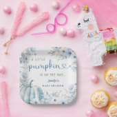 Little Pumpkin Boy Blue Fall Baby Dusche Pappteller (Party)