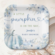 Little Pumpkin Boy Blue Fall Baby Dusche