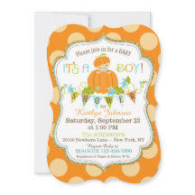 Little Pumpkin Boy Fall Baby Shower Einladungen