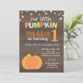 Little Pumpkin (Boy) Geburtstagsparty Einladung (Stehend Vorderseite)