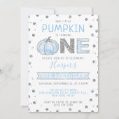 Little Pumpkin Boys 1. Geburtstag Einladung (Vorderseite)