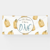 Little Pumpkin Boys Fall Birthday Party Banner (Horizontal)