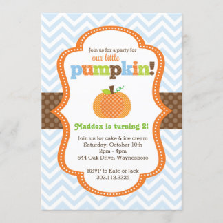 Little Pumpkin (Boy's) Geburtstagsfeier Einladung