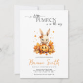 Little Pumpkin Bunny Baby Fall Baby Dusche Einladung (Vorderseite)