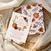 Little Pumpkin Burgundy Floral Fall Baby Dusche Einladung