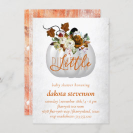 Little Pumpkin | Burnt Orange Floral Baby Shooter Einladung