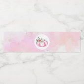 Little Pumpkin Button Floral Fall erster Geburtsta Wasserflaschenetikett (Einzelnes Label)