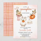 Little Pumpkin Clothes Girl Baby Dusche Einladung (Vorne/Hinten)