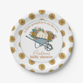 Little Pumpkin Country Garden Fall Baby Dusche Pappteller (Vorderseite)