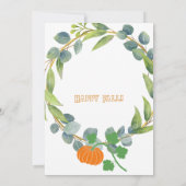 Little Pumpkin Couples Baby Shower Greenery Wreath Einladung (Rückseite)