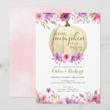 Little Pumpkin Couples Girl Baby Shower Einladung