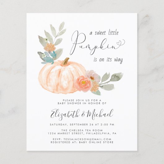 Little Pumpkin Couples Kinderdusche Einladung (Vorderseite)