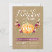 Little Pumpkin Custom Age Birthday Party Einladung (Vorderseite)