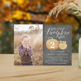 Little Pumpkin Custom Age Birthday Party Foto Einladung