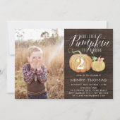 Little Pumpkin Custom Age Birthday Party Foto Einladung (Vorderseite)