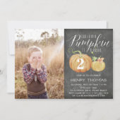 Little Pumpkin Custom Age Birthday Party Foto Einladung (Vorderseite)