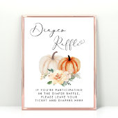 Little Pumpkin Diaper Raffle Baby Dusche Poster