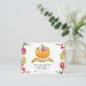 Little Pumpkin Diaper Raffle Enclosure Card Begleitkarte (Stehend Vorderseite)