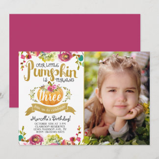 Little Pumpkin Dritter Geburtstag Einladung