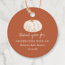 Little Pumpkin Earthy Fall Baby Dusche Danke Geschenkanhänger