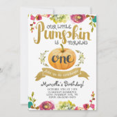 Little Pumpkin Einladung zum ersten Geburtstag (Vorderseite)