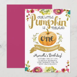 Little Pumpkin Einladung zum ersten Geburtstag