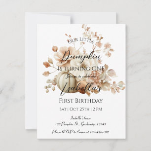 Little Pumpkin Einladung zum ersten Geburtstag - H