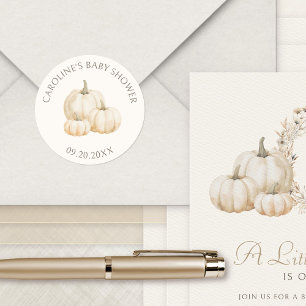 Little Pumpkin Elegante Herbstdusche Runder Aufkleber